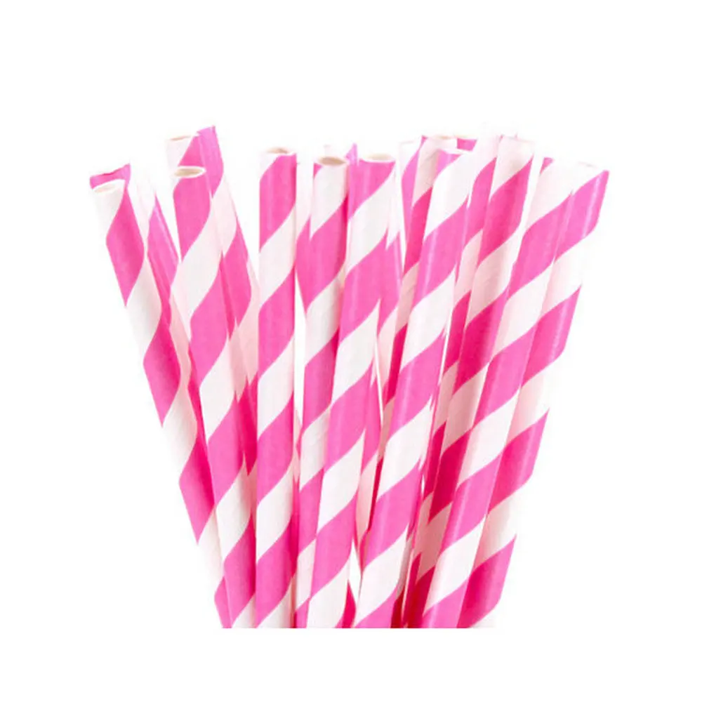 25 шт. бумажные соломинки в полоску форме сердца