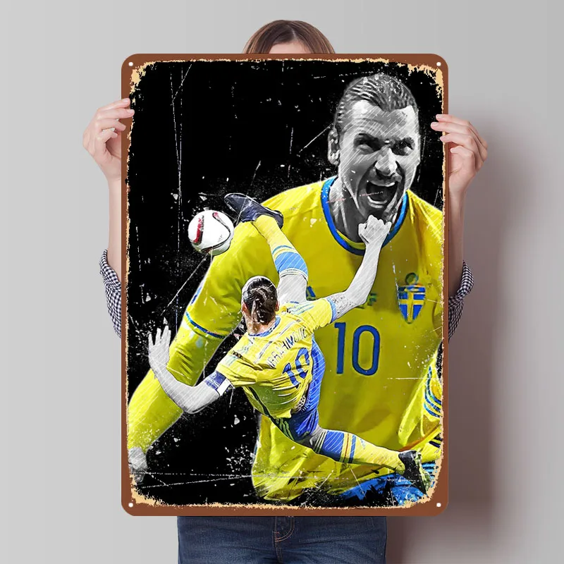 Металлический плакат с футболистом Златан Ибрагимовича вещи для дизайна комнаты