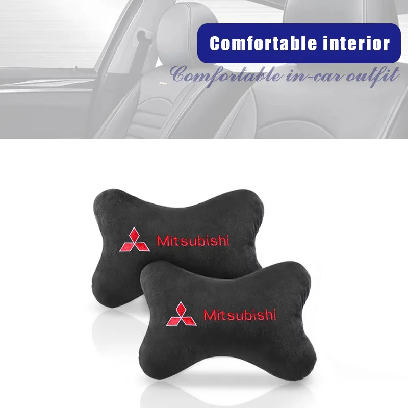 

2pcs Auto Car Headrest Vehicle Seat Neck Rest Support Pillow For Mitsubishi Pajero Sport ASX Lancer L200 Attrage Xpander Eclipse