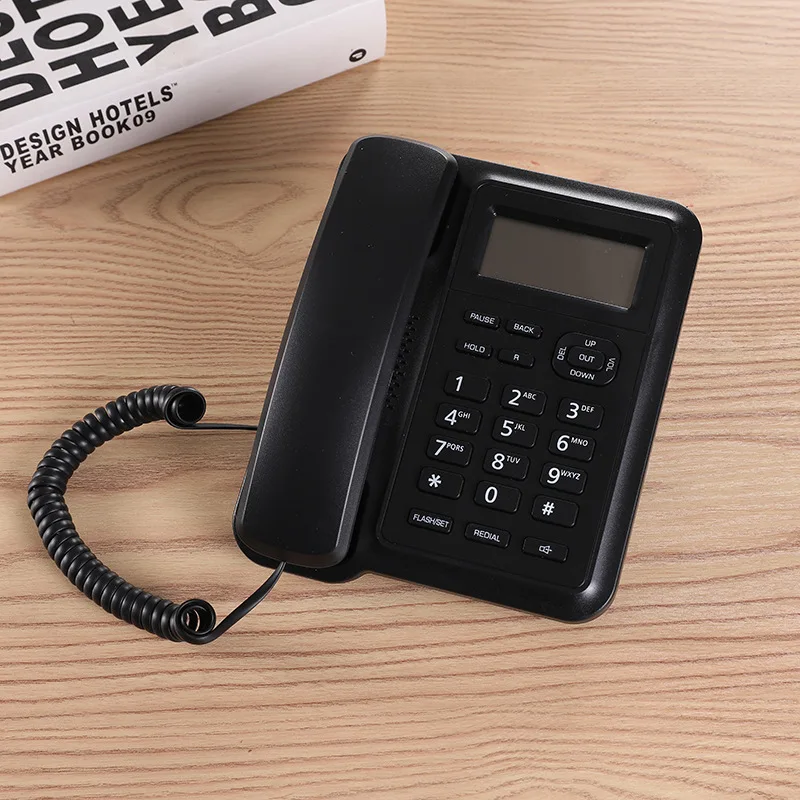 

Corded Black Telephone Hands Free Landline Phone FSK DTMF Speaker Phone with Flash Pause Hold Redial Wired Home Phone Hotel Set