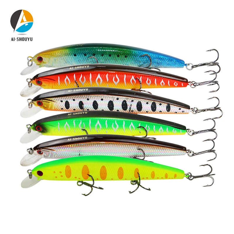 AI-SHOUYU Professional Minnow Fishing Lure 115mm 17g Minnow Crankbait Hard Bait Tight Wobble Suspending Jerkbait Fishing Tackle