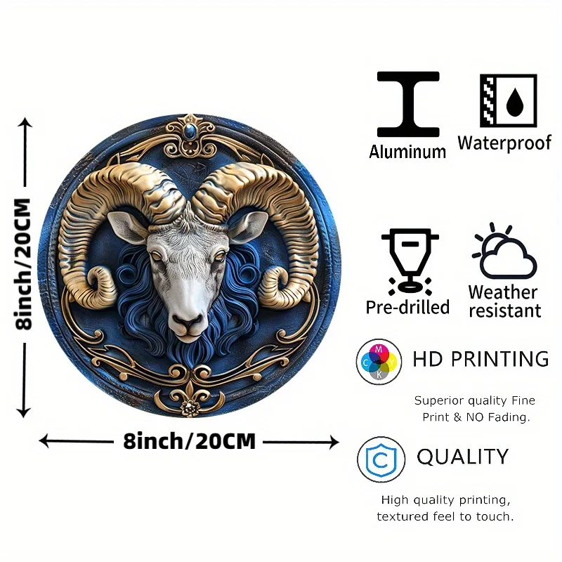 Алюминиевый Настенный декор со знаками Зодиака ОЗУ круглый металлический знак