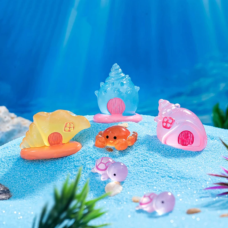 5 шт. креативные светящиеся раковины маленький орнамент миниатюрные фигурки