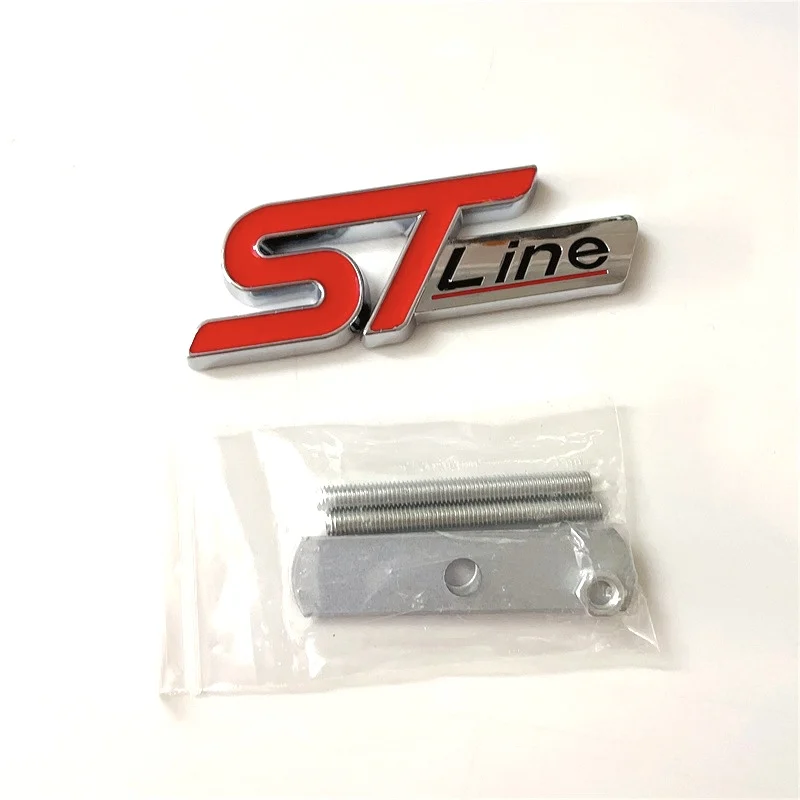 

3D металлический логотип ST Line, эмблема на переднюю решетку автомобиля, наклейка на багажник, значок для Ford Kuga MK3 MK4 S Max Focus Puma Fiesta, аксессуары