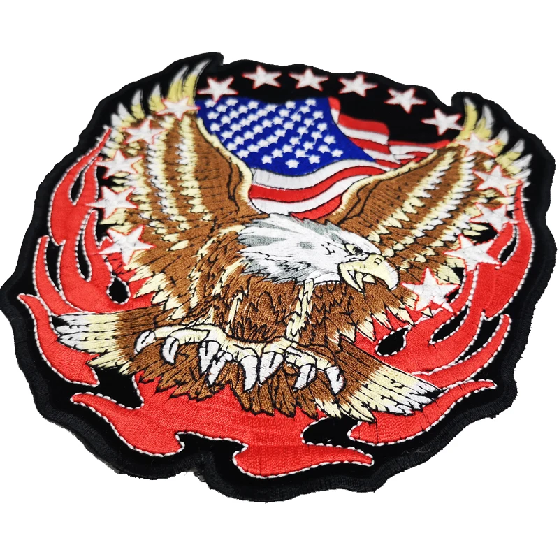 Большие нашивки с вышивкой Spread Wings Eagle Flying национальный флаг страны США для куртки