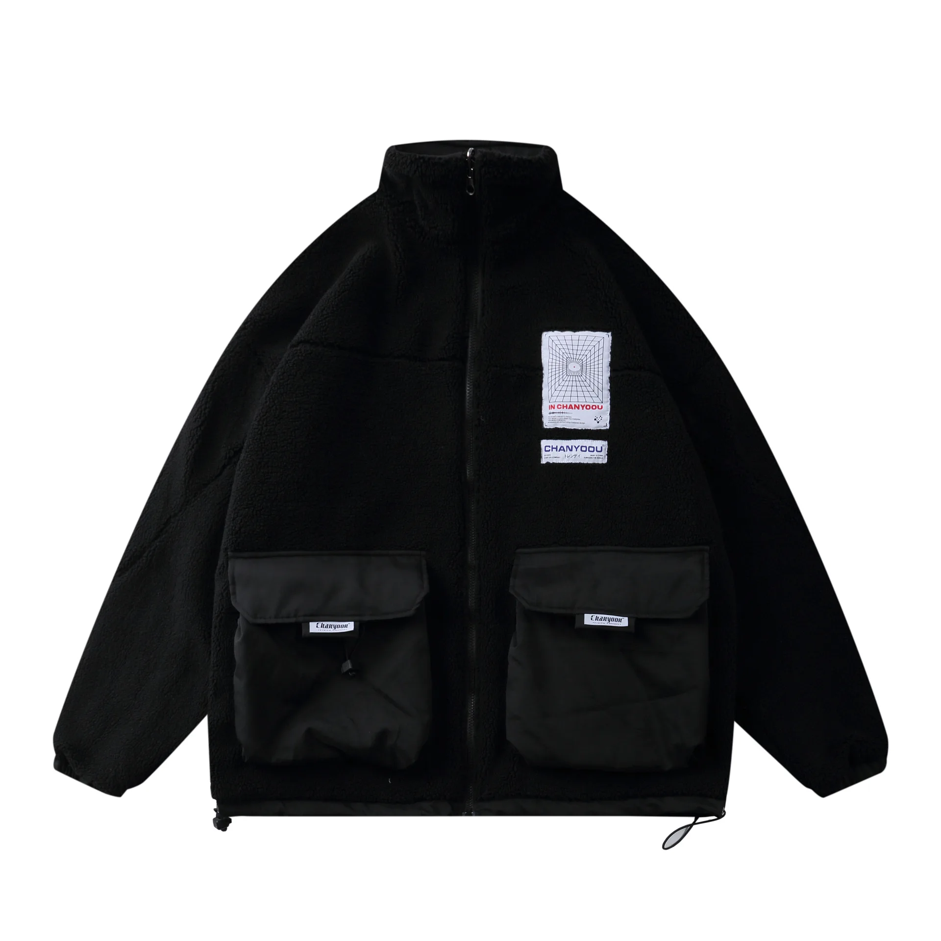 National Tide Lamb Wool Padded Jacket men's Loose Oversize Functional Two-sided Velvet Down Jacket for Men