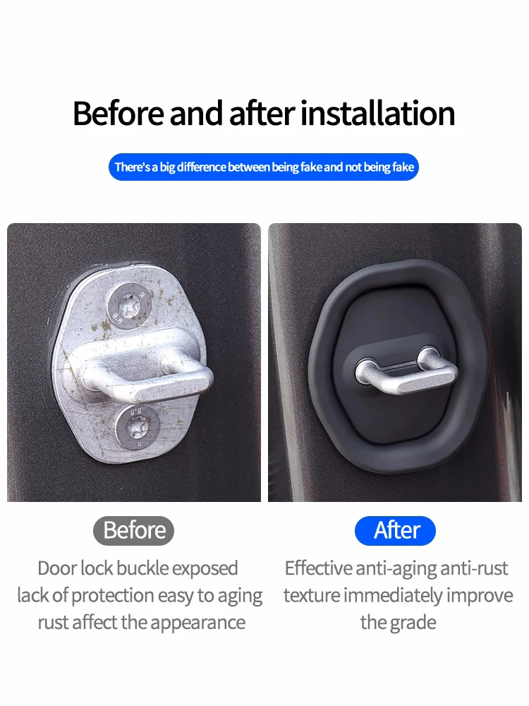 4pcs Car door lock buckle Protection Cover For LEADING IDEAL LiXiang L9 L8 L7 shock absorber cushion silent accessories