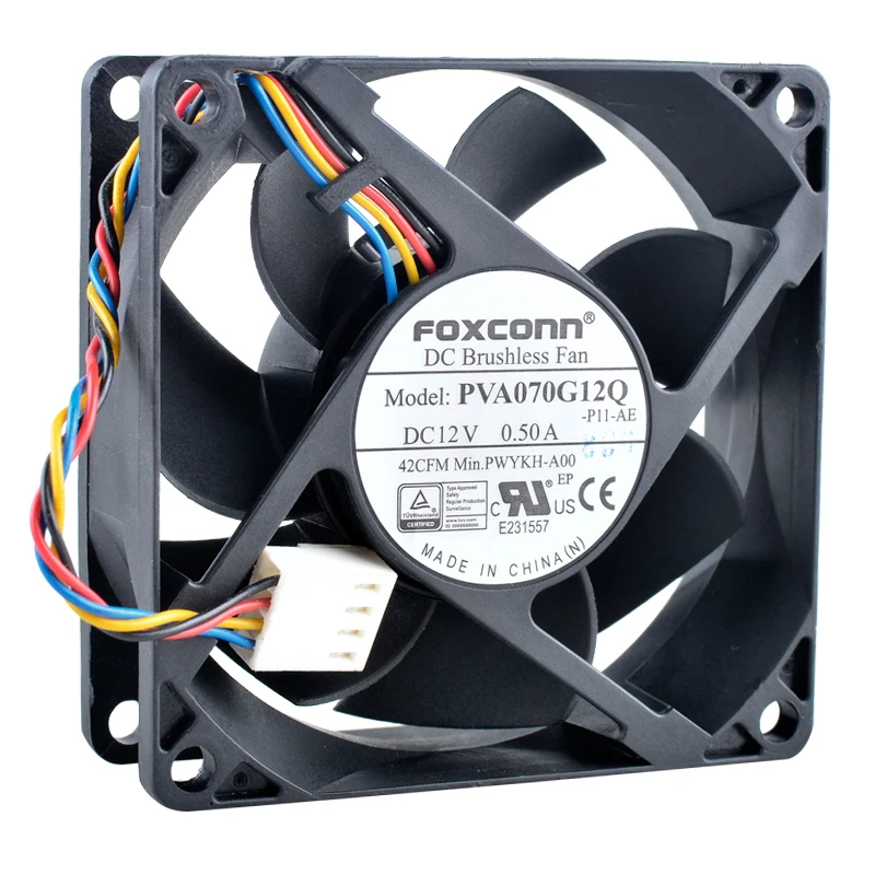 

PVA070G12Q 7cm 70mm fan 70x70x25mm DC12V 0.50A 4pin Cooling fan for chassis CPU