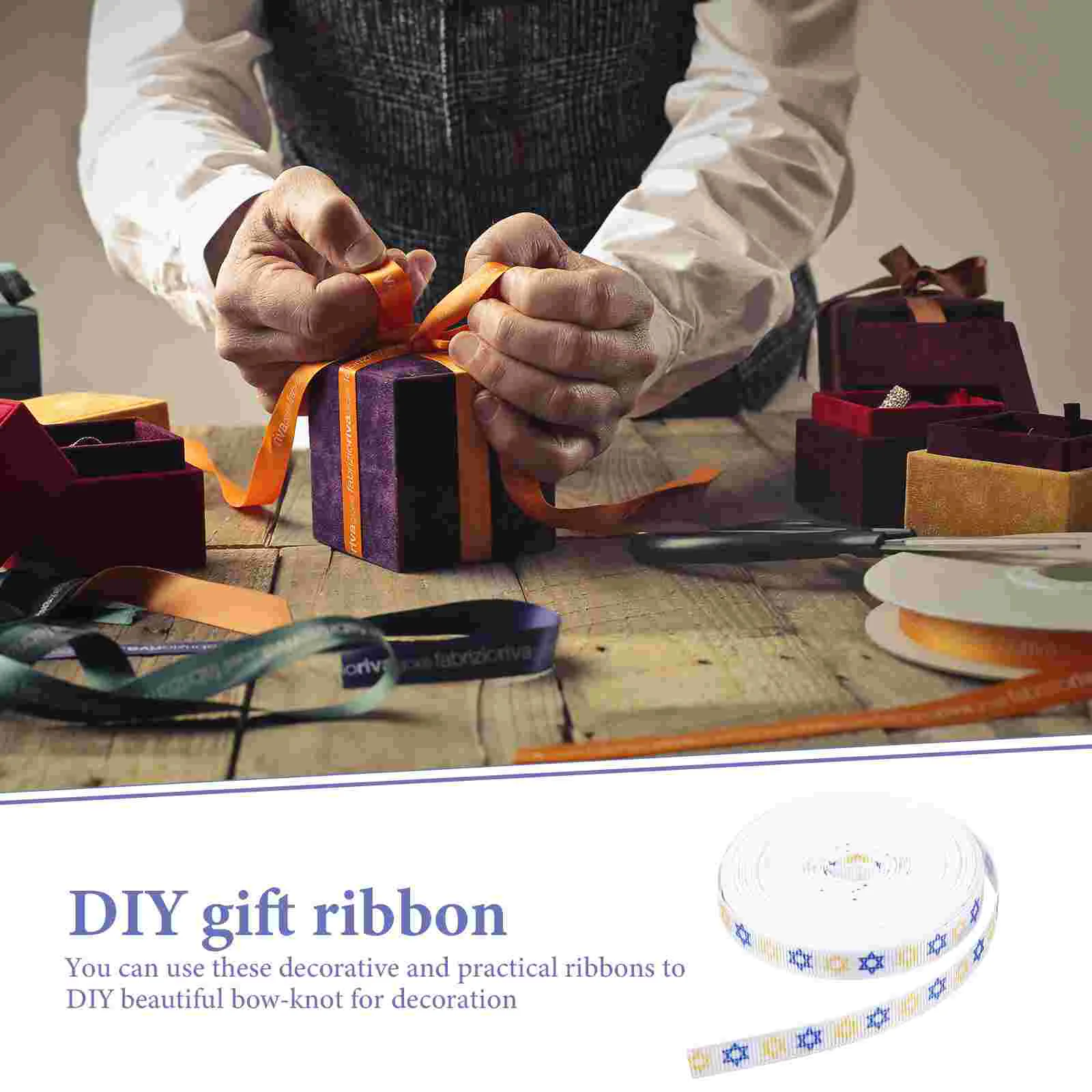 Ханука Лента Еврейское украшение DIY Подарочная упаковка Свадьба для букета