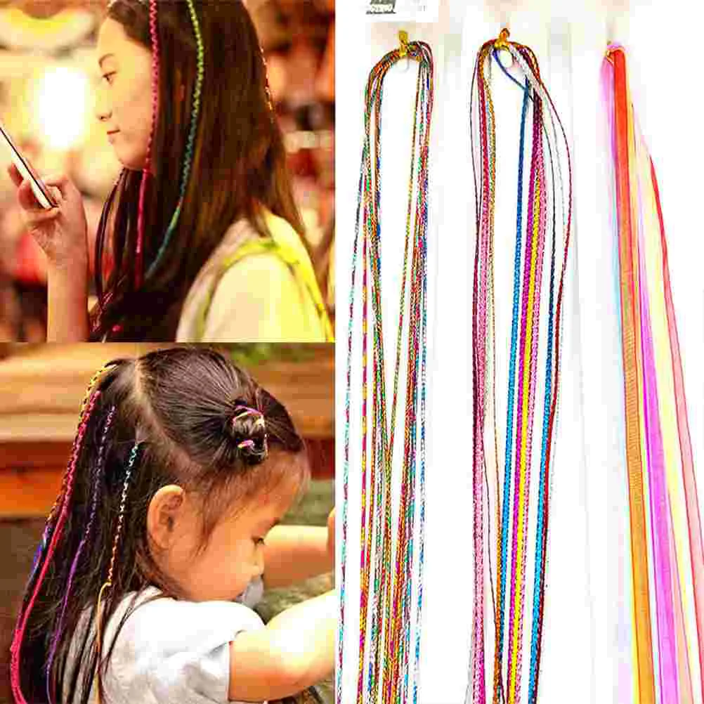 

4 Packs Fashionable Colorful Dreadlock Rope Braiding Rope for DIY Hairstyling Hiphop