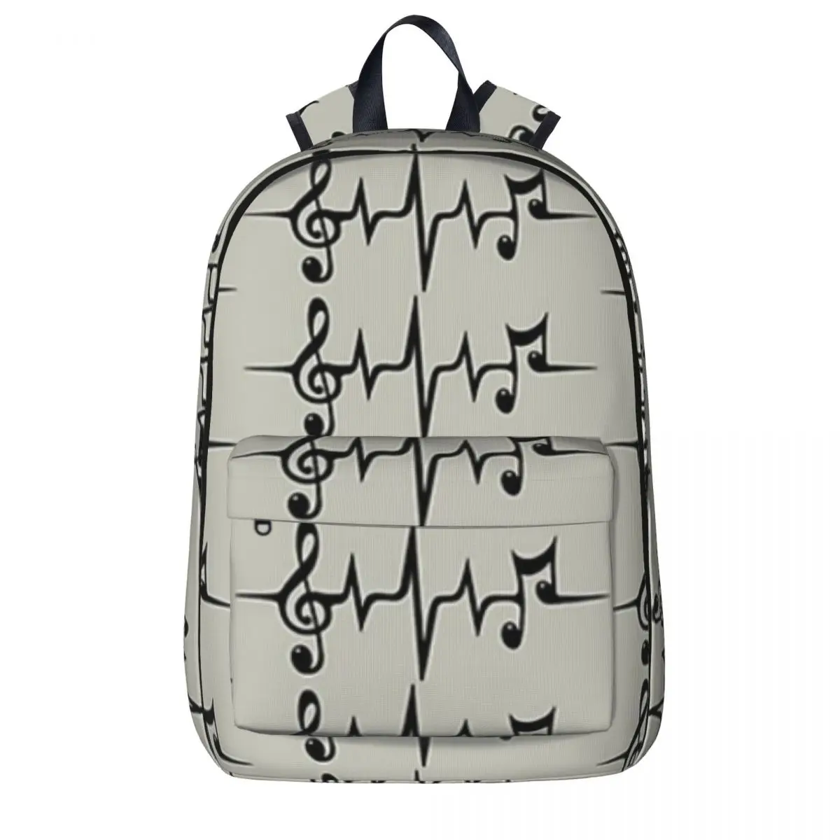 

Music Pulse Heartbeat Notes Clef Frequency Wave Sound Festival Backpacks Student School Bag Shoulder Bag Laptop Rucksack Casual