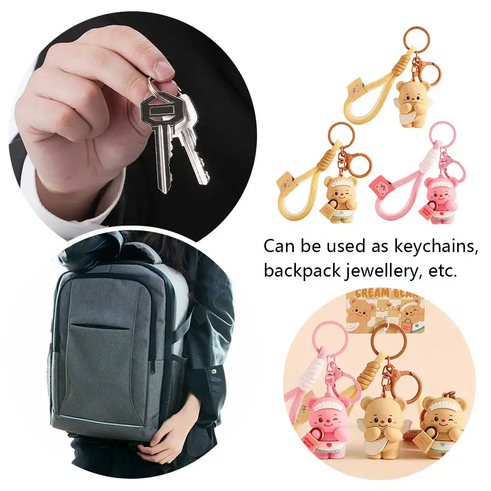 Брелок с милым медведем подвеска на рюкзак автомобильный брелок изображением