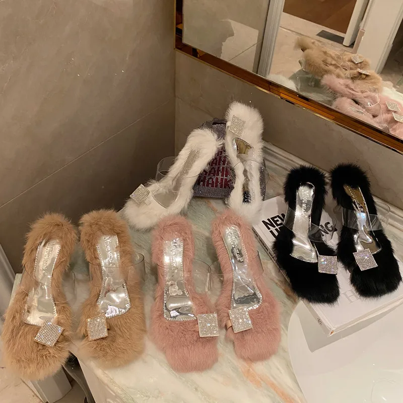 

2022 Summer Women's Leather Slippers Women's Rhinestone Flats Girls Beach Slides Women's Outdoor Shoes Women's Soft Brand Mules