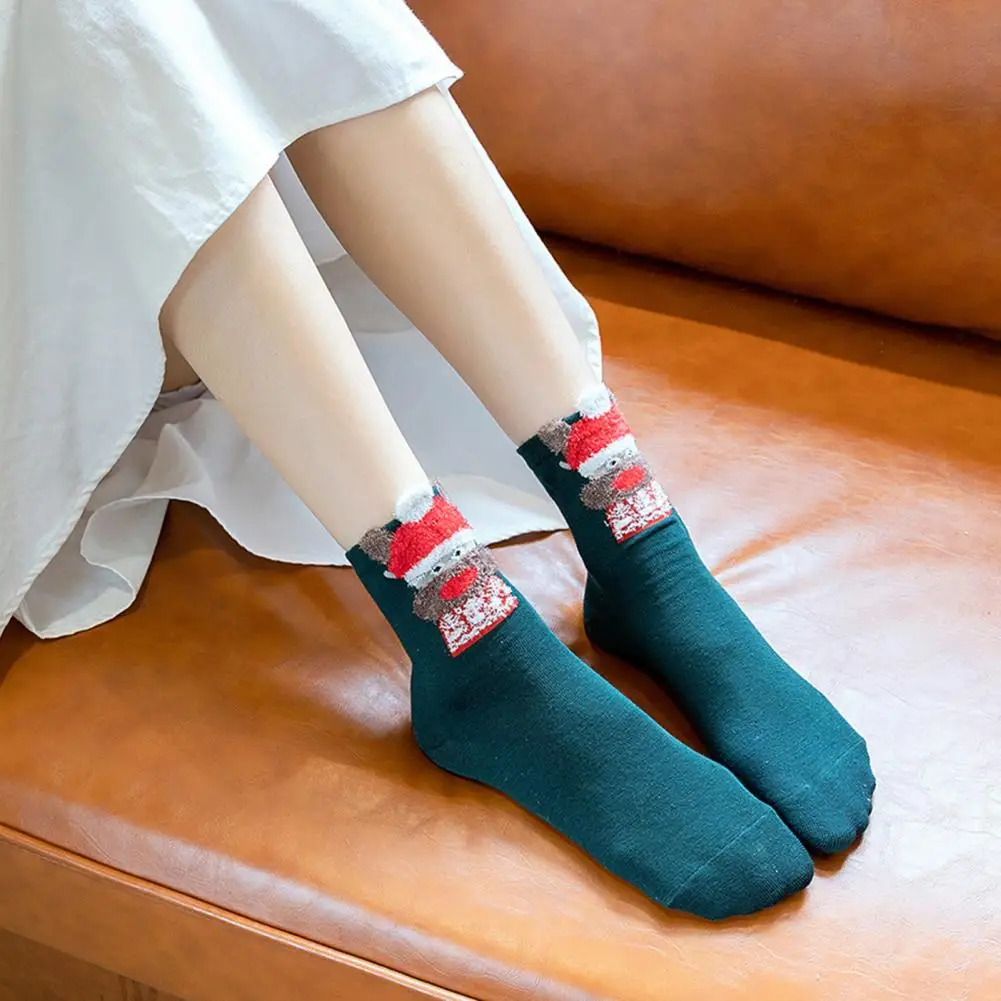 

Праздничные Носки, Мультяшные высокоэластичные рождественские мужские женские мужские рождественские носки с Санта Клаусом/животными, со...