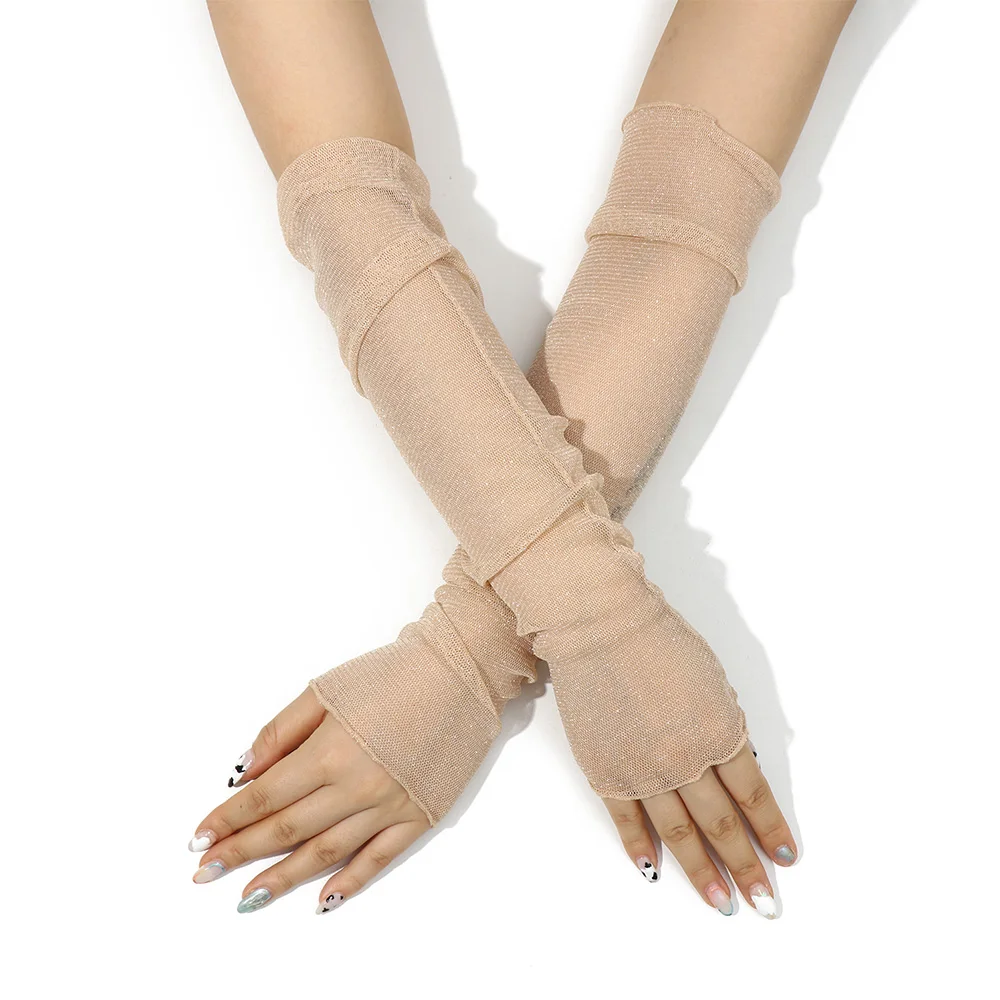 Summer Women Sun Protection Sleeves Mesh Lace Gloves UV Thin