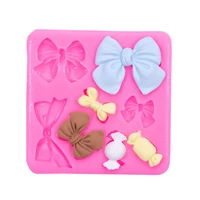 new bow tie fondant silicone mold diy clay resin art molds silicone cake decoration tools pastry kitchen baking accessories set