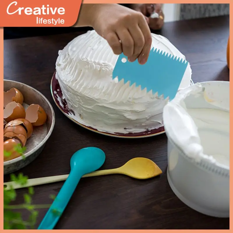 

Cake Pasty Scraper Cake Scraper Cream Bread Cutter Dough Cutter Diy Kitchen Straight Arc Tooth Shape Cream Scraper