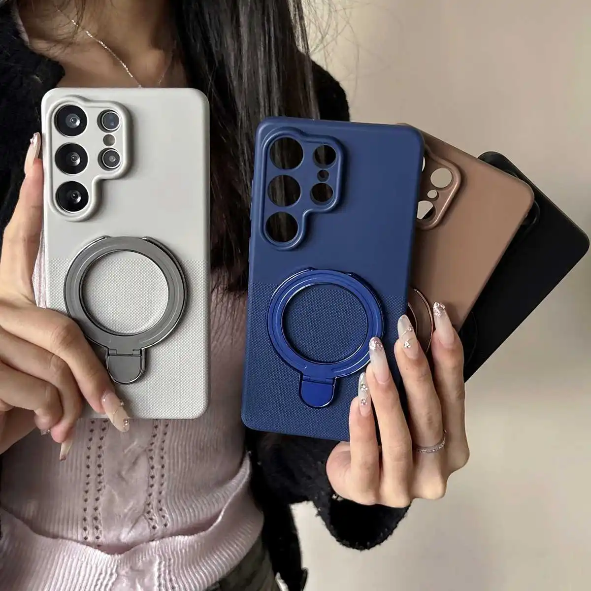 Фото Силиконовый чехол-держатель с кольцом и точками для Xiaomi Mi Poco C85 C75 C65 C71 C61 Poco M5S M8 Pro M7 5G X6, мягкий чехол-накладка №2