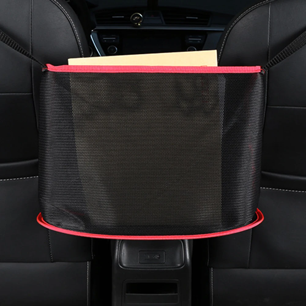 Car Net Pocket Handbag Holder Multifunction Seat Gap Storage Mesh Bag Interior Accessories Car Organizer