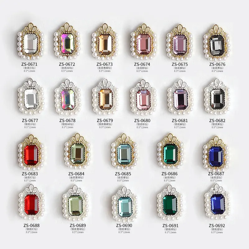 

10 шт./партия, металлические стразы для дизайна ногтей