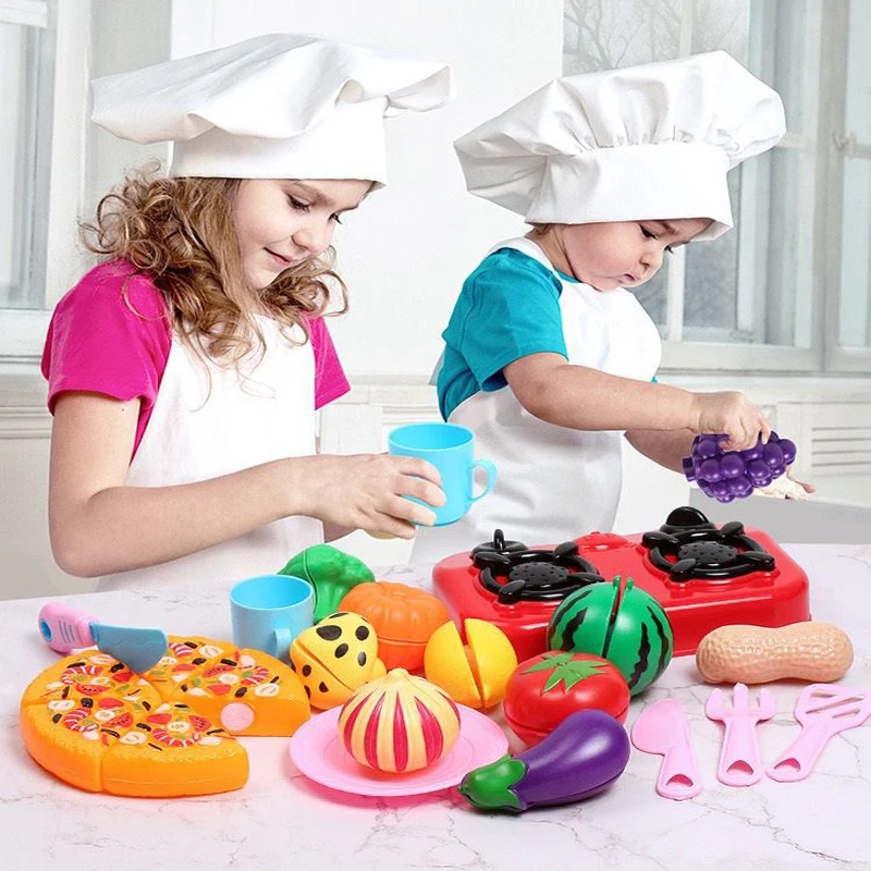 

Детская игрушка для кухни, Классическая пластиковая игрушка для фруктов и овощей, обучающая игрушка Монтессори для детей, креативный подарок