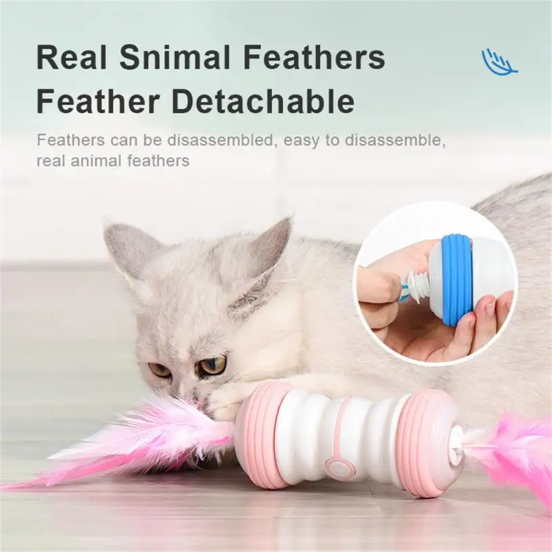 

Electric Cat Toy Environmentally Friendly Sports Training Bell Led Lights Feather With 4 Feathers Low Noise Best Gift For Cats