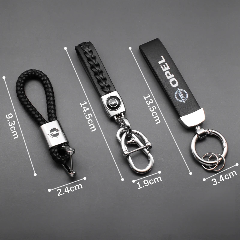 3D металлический + кожаный брелок для автомобильного стайлинга брелок-кольцо