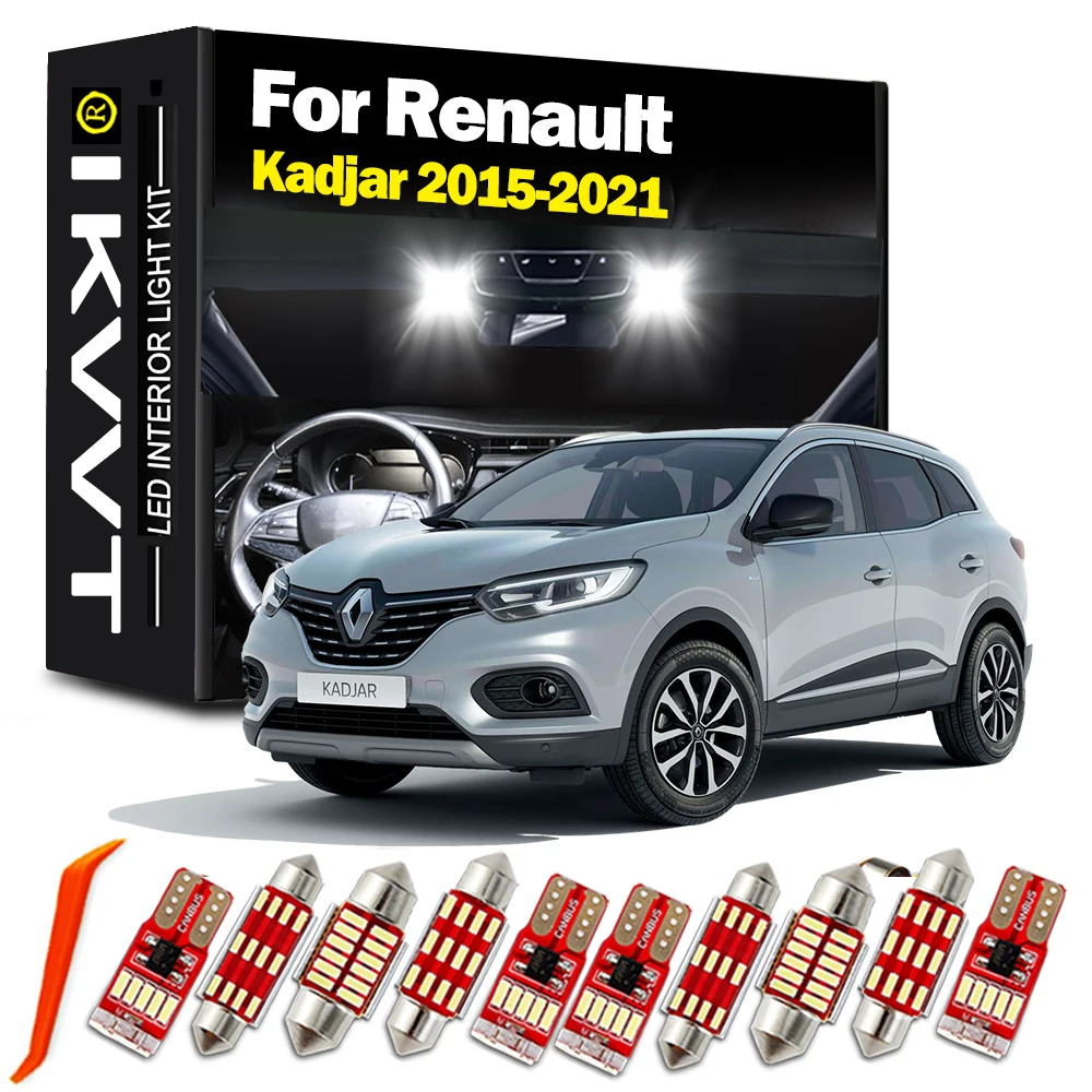

IKVVT 14 шт. Canbus внутренняя лампа для Renault Kadjar 2015-2020 2021 светодиодная внутренняя карта купольные лампы Комплект без ошибок автомобильные аксессу...