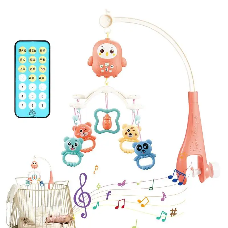 

Bassinet Mobile Crib Mobile Bell Musical Hangings Timing Function Nursery 360 Rotation Remote Control Detachable Toy Pendants