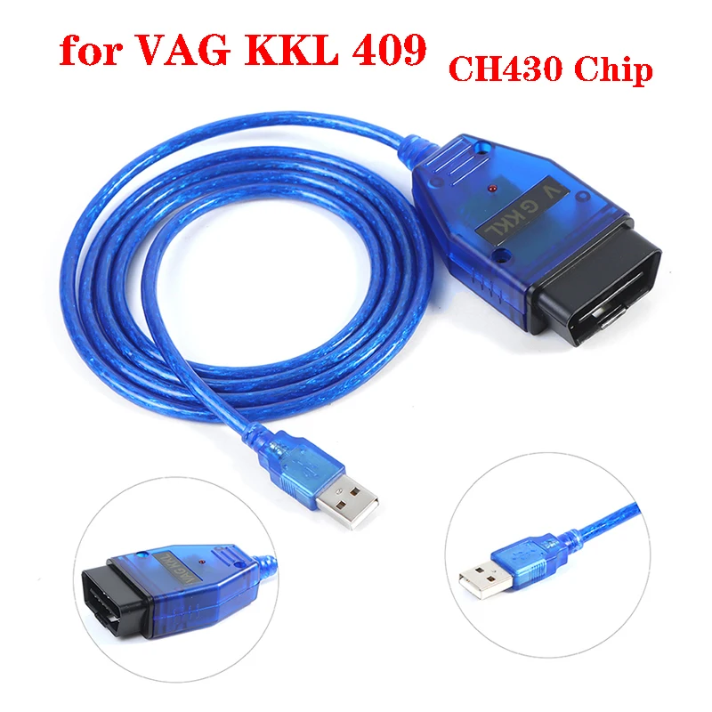 

VAG-COM 409.1 VAG Com for Vag 409 KKL CH340 Chip OBD2 USB Diagnostic Cable Scanner Scan Tool Interface For V-W Au-di S-eat