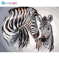 gatyztory painting by numbers zebra hand painted paintings drawing on canvas gift diy pictures by number animals kits home decor