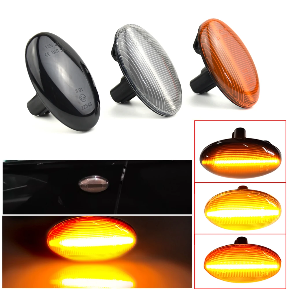 2pcs Dynamic Led Side Marker Turn Signal indicator Repeater Light lamp For Subaru Impreza Wrx Sti Forester Liberty