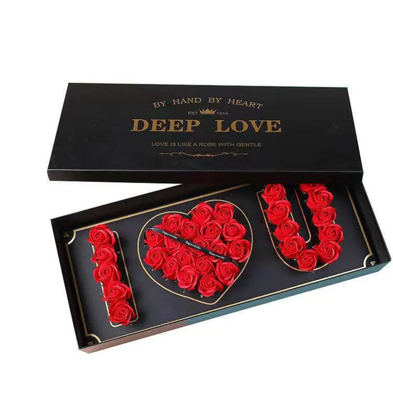 

2022 34 Roses Permanent Preserved Rose Christmas New Valentine's Day Gift I LOVE YOU Heart Wish SOAP Flower Box Birthday Gifts