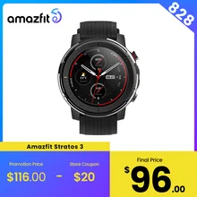 Amazfit Stratos 3 Smartwatch GPS 5ATM Music Heart Rate Dual Core Internal Storage For Android For IOS Man Watch