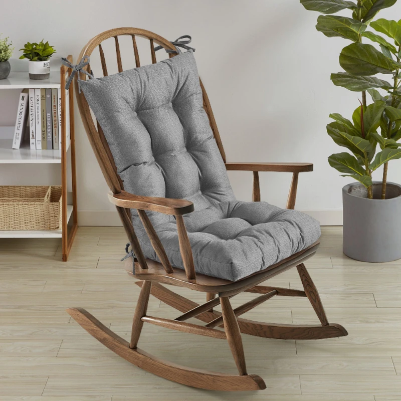 

2 Piece Tufted Non Slip Rocking Chair Cushion Set Gray