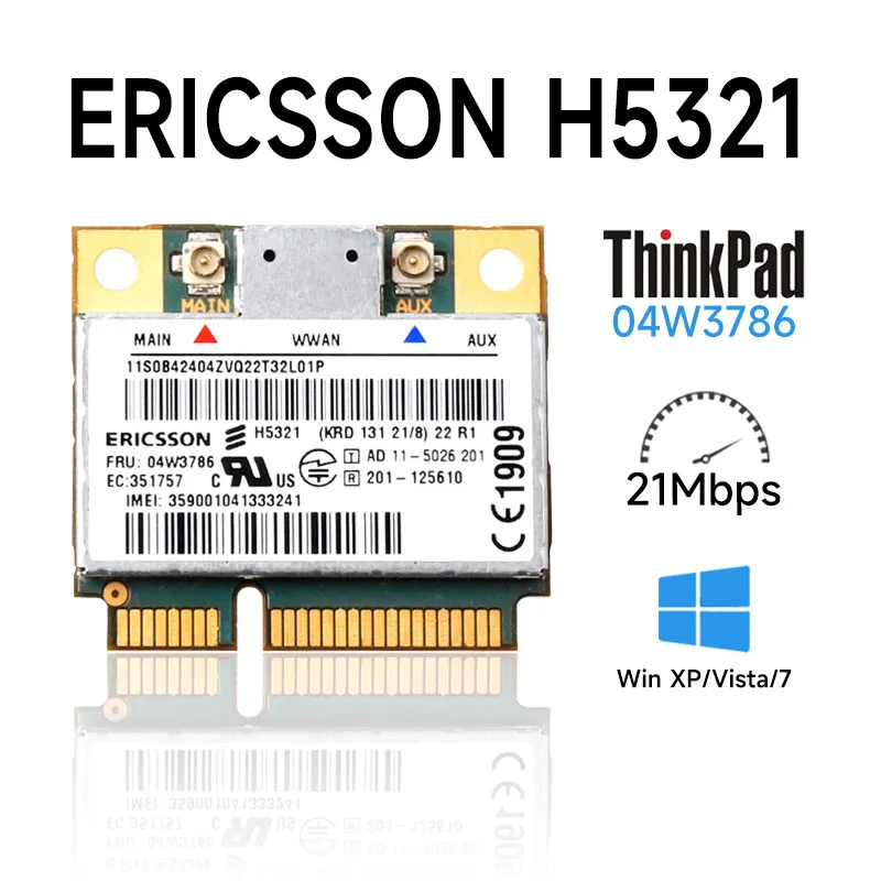 Ericsson H5321 FRU:60Y3297 04W3786 half-MINI PCI-E GSM EDGE GPRS HSPA + 21MBPS GPS WLAN-карта для T430 S430 X230 W530 X131