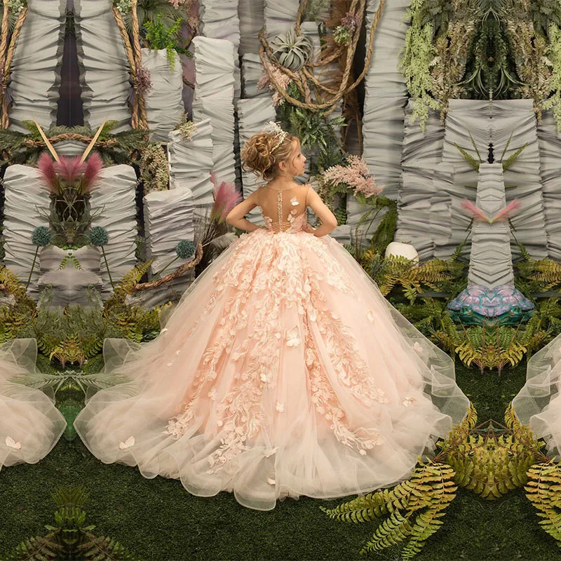 FATAPAESE цветочные платья для девочек на свадьбу Румяна Розовый Цветочный Тюль