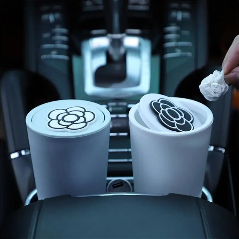 

Креативный автомобильный Органайзер, коробка для хранения с качающейся крышкой, дизайн, автомобильная мусорная корзина, многофункциональная автомобильная мусорная корзина, 360 °, откидная, моющаяся