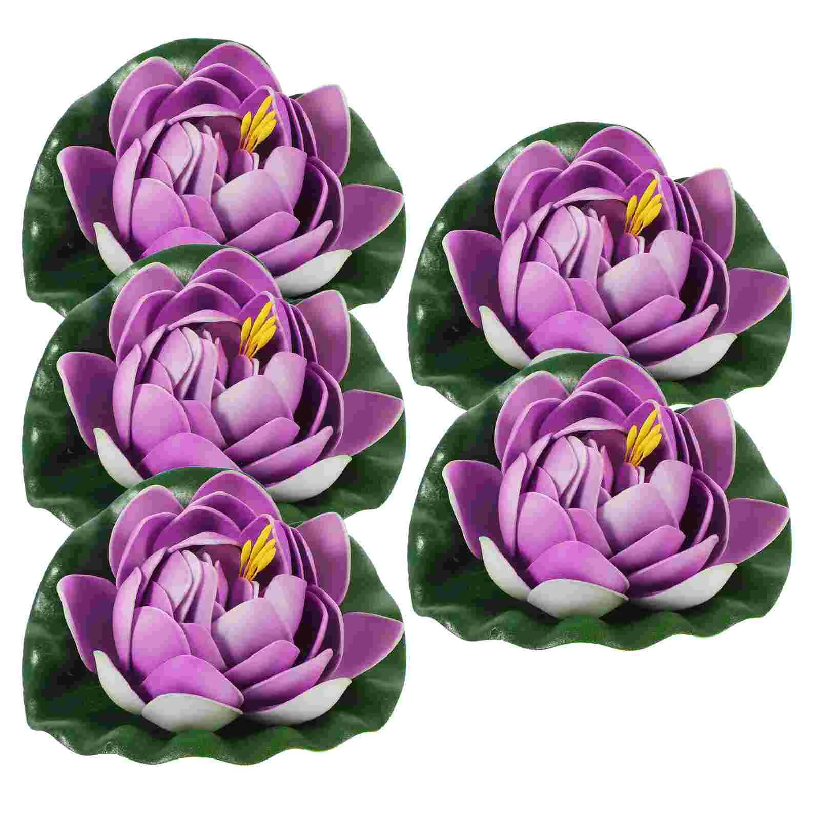 

5 Pcs Artificial Flower House Decorations Home Lotus Outdoor Simulated Floating Foam Simulation