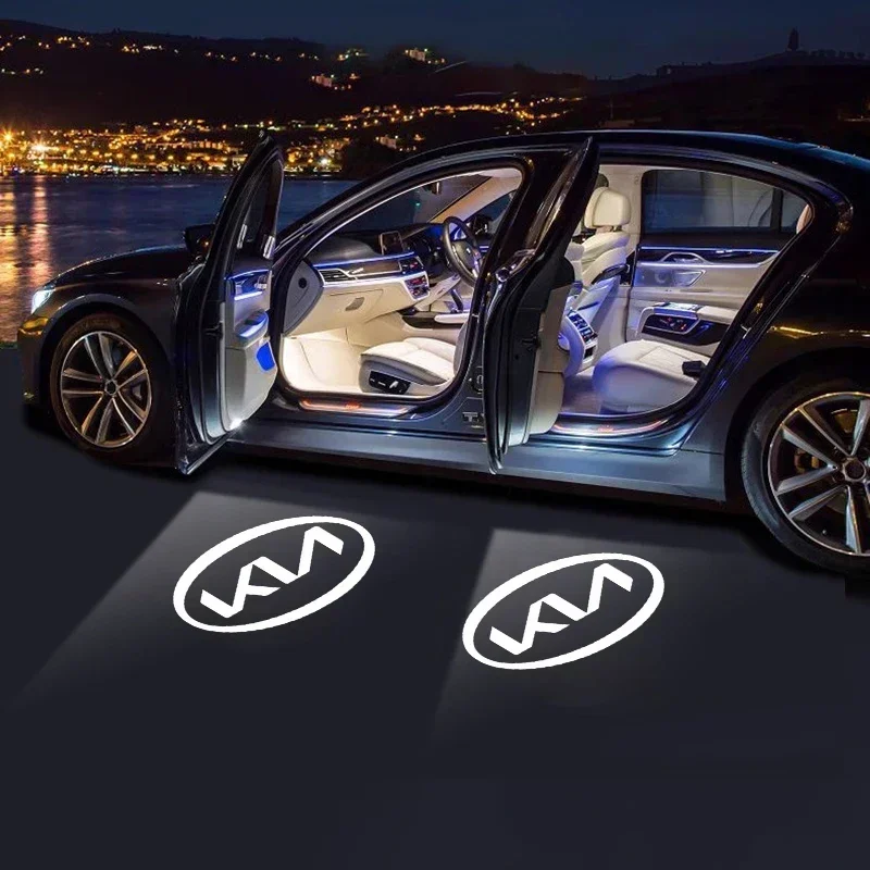Фото Проекционные HD-фонари для дверей автомобиля, аксессуары для EV6, Sorento, Niro, Stinger, Ceed, Carnival, K5, K9, Soul, Carens, VQ, Cadenza №1