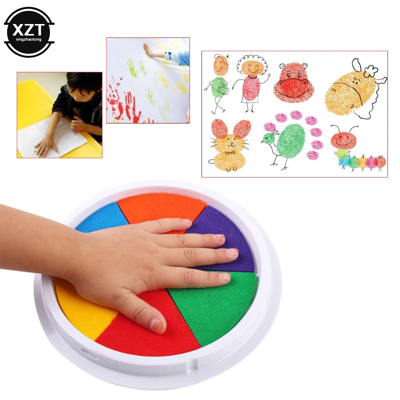 

Funny 6 Colors Ink Pad Stamp DIY Finger Painting Craft Cardmaking For Children Montessori Drawing Baby Toys 0-36 Months Kids Toy