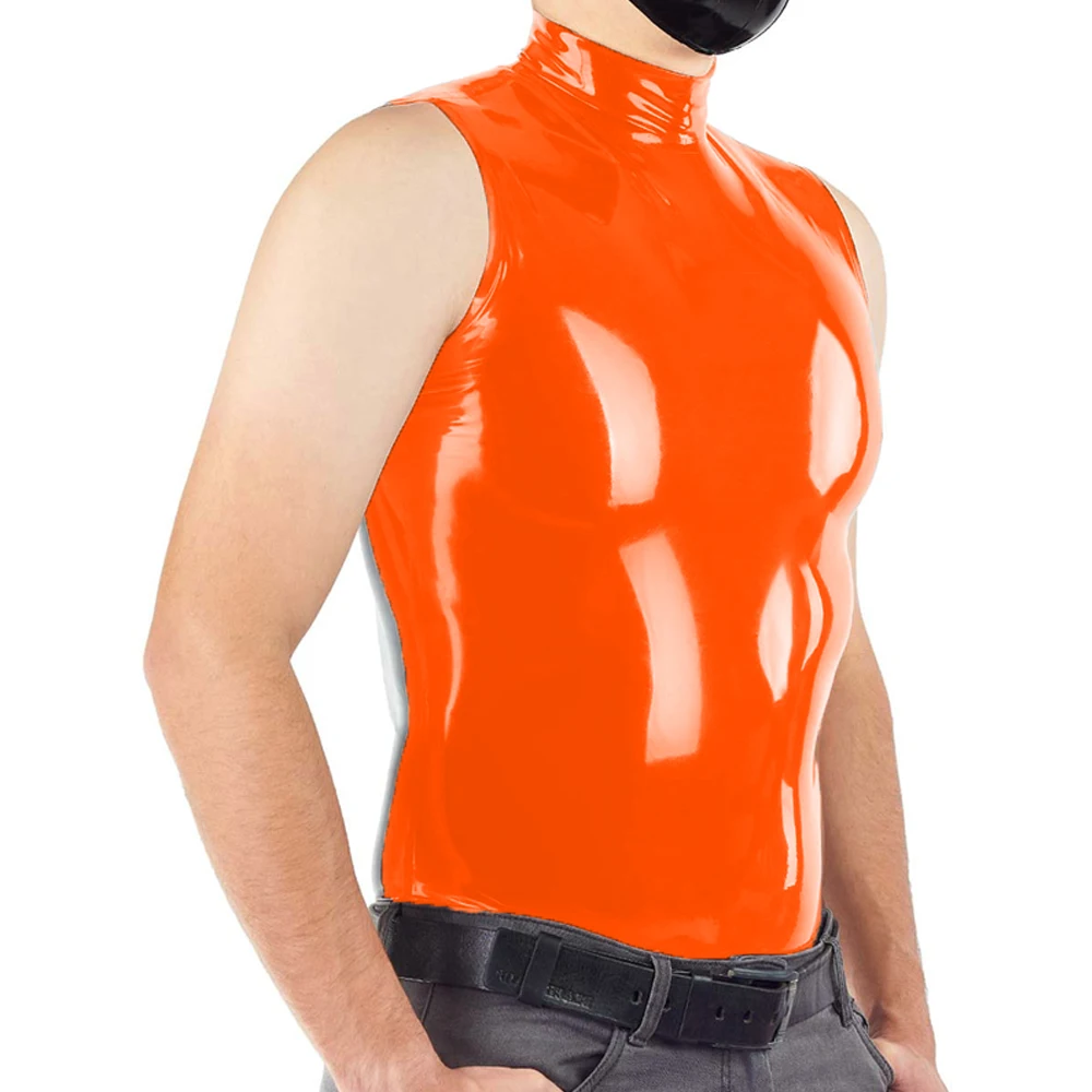 Майка женская облегающая без рукавов готический топ с высоким воротником