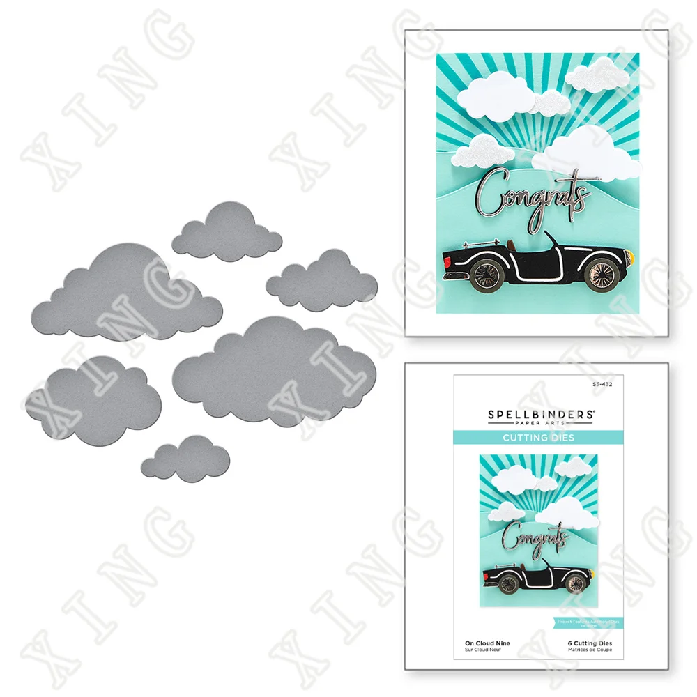 

2022 Spring New on Cloud Nine Etched Cutting Dies Diy Craft Paper Greeting Card Diary Scrapbooking Decoration Embossing Molds