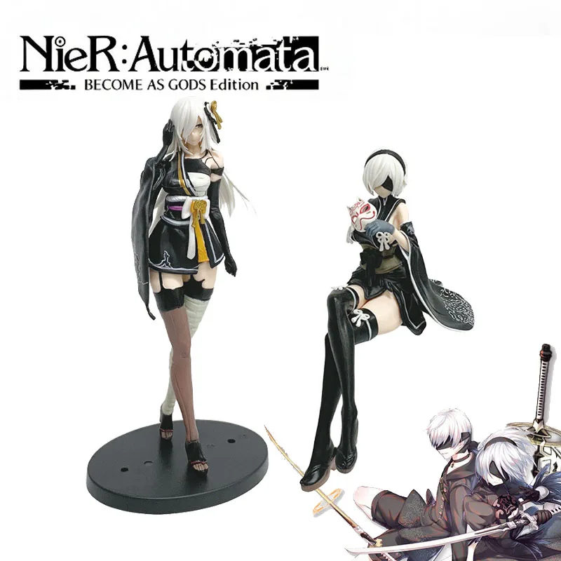 Фото Аниме-фигурка NieR Automata: Горячая Йорха 2B A2 в кимоно. Коллекция игрушек из ПВХ, настольные украшения, подарки №2