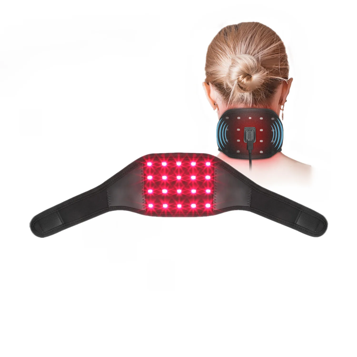 

Терапия красным и инфракрасным светом для обертывания шеи, нагревательная Подушка 850 нм 660 нм с 5 уровнями прочности, устройство для облегчен...