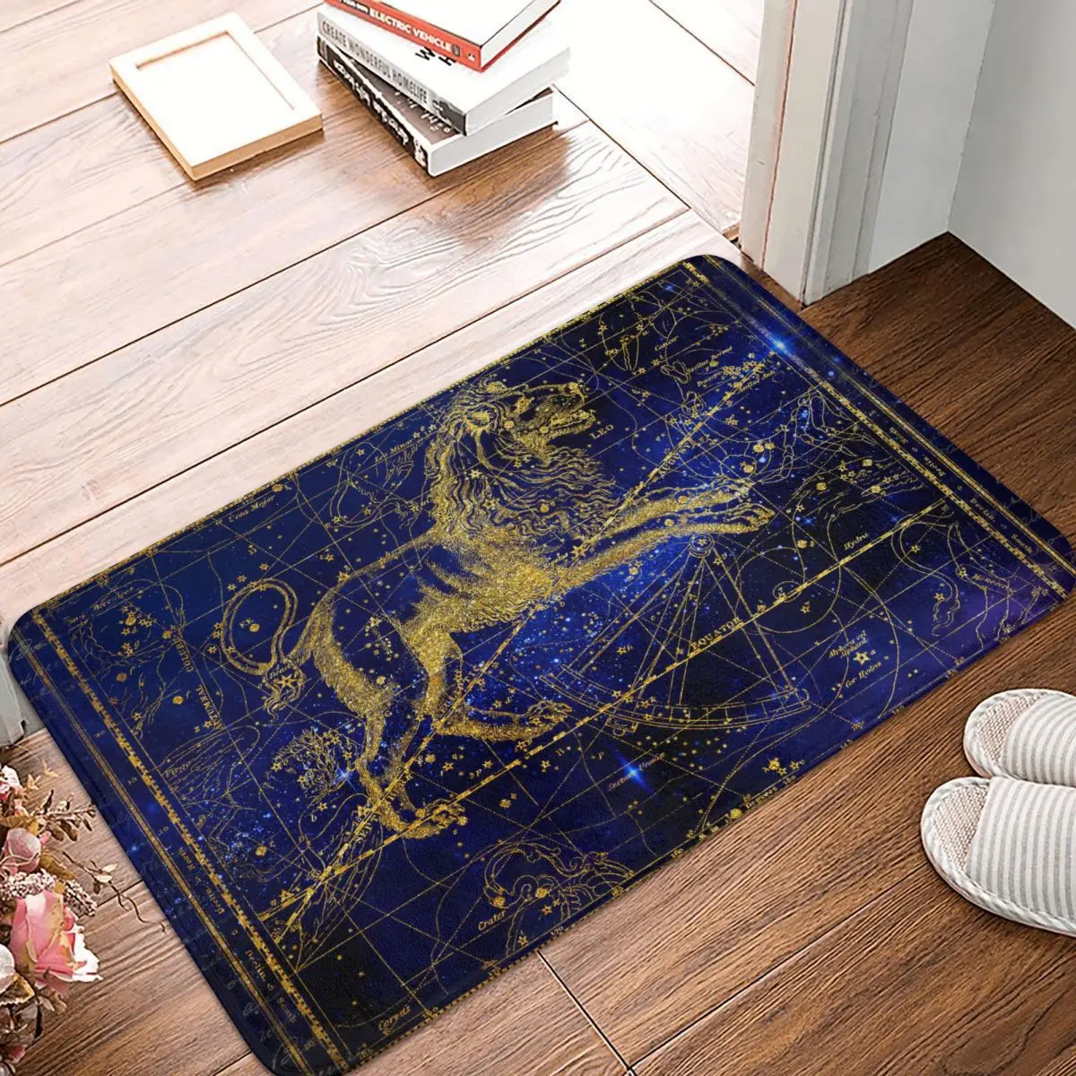 

Space Non-slip Doormat Constellation Leo Zodiac Astrology Bath Kitchen Mat Prayer Carpet Indoor Modern Decor