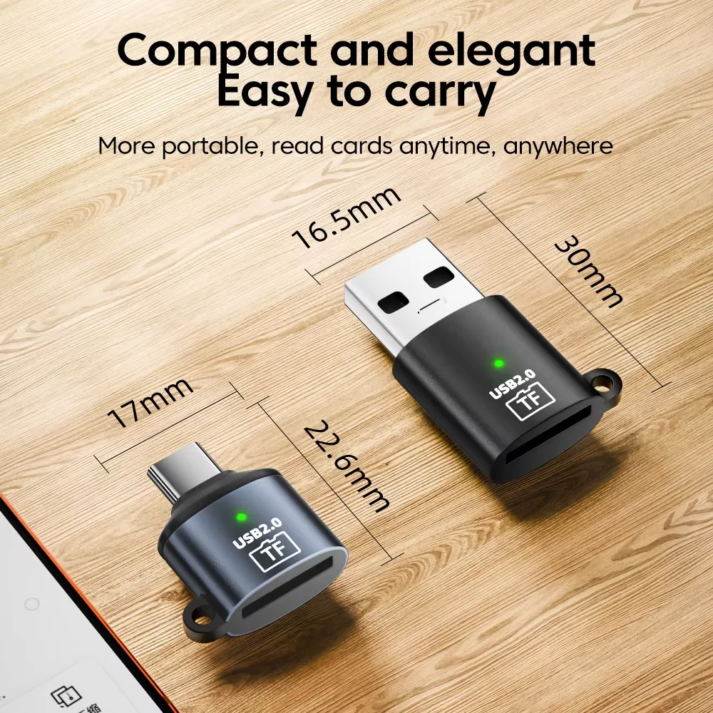 Устройство для чтения карт памяти Type CUSB, USB 2.0, мини-адаптер для карт памяти TF Type C, высокоскоростной, для ПК, ноутбуков, аксессуары, устройство для чтения карт TF (art.: 3920db9fb4bdc) - 3920db9fb4bdc