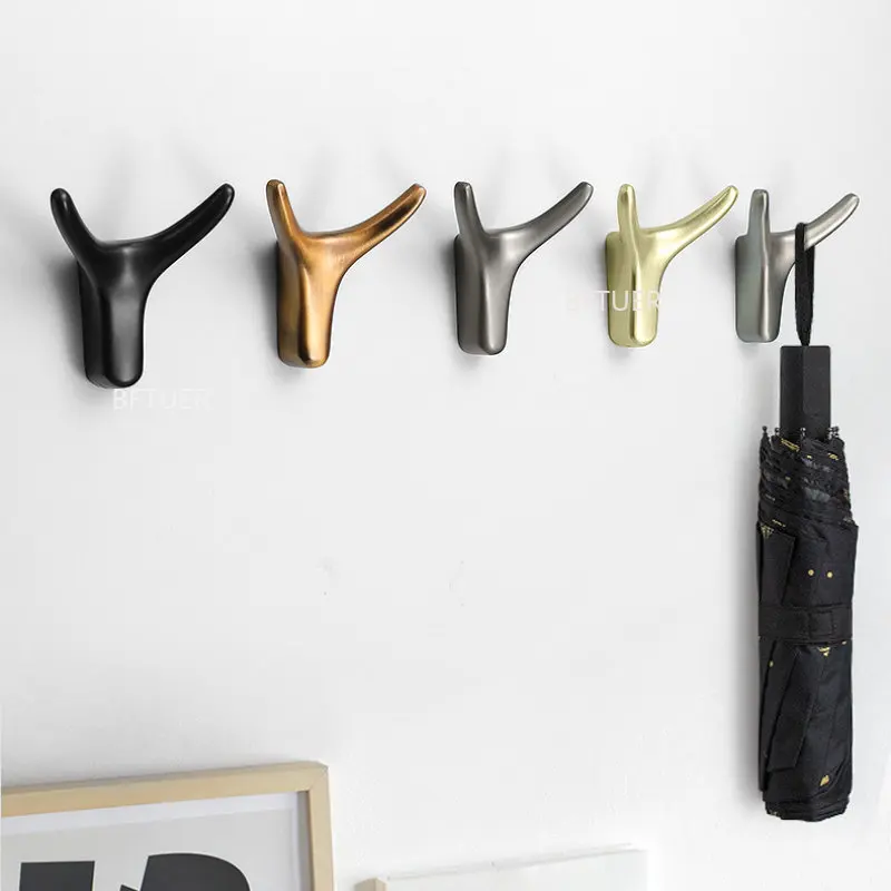 

Wardrobe Clothes Coat Bag Hat Hanging Bathroom Kitchen Racks Creative Design Zinc Alloy Wall Mount Hook Dual Hanger