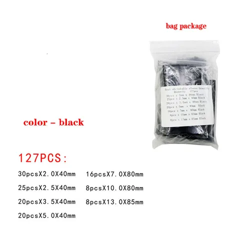 127 шт. термоусадочная трубка, термоусадочная трубка, электрическое соединение, органайзер для проводов, изоляция, разъем для проводов