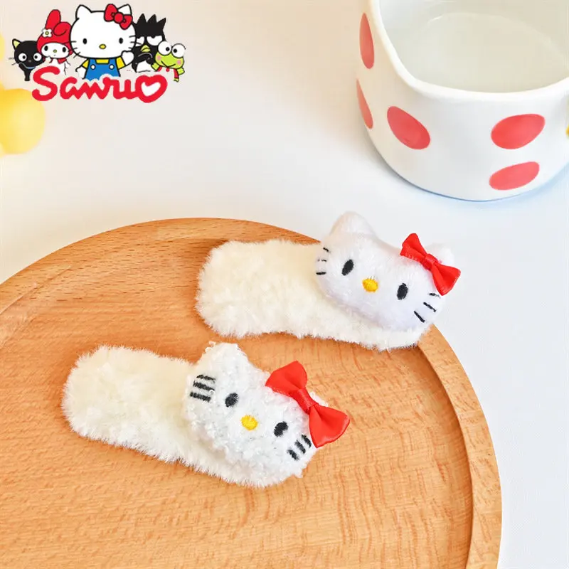 

Sanrio Hello Kitty Hairpin Japanese Female Fur Cartoon Headdress Student Hairpin Fashion Hair Accessories Girl Birthday 10x4.8cm